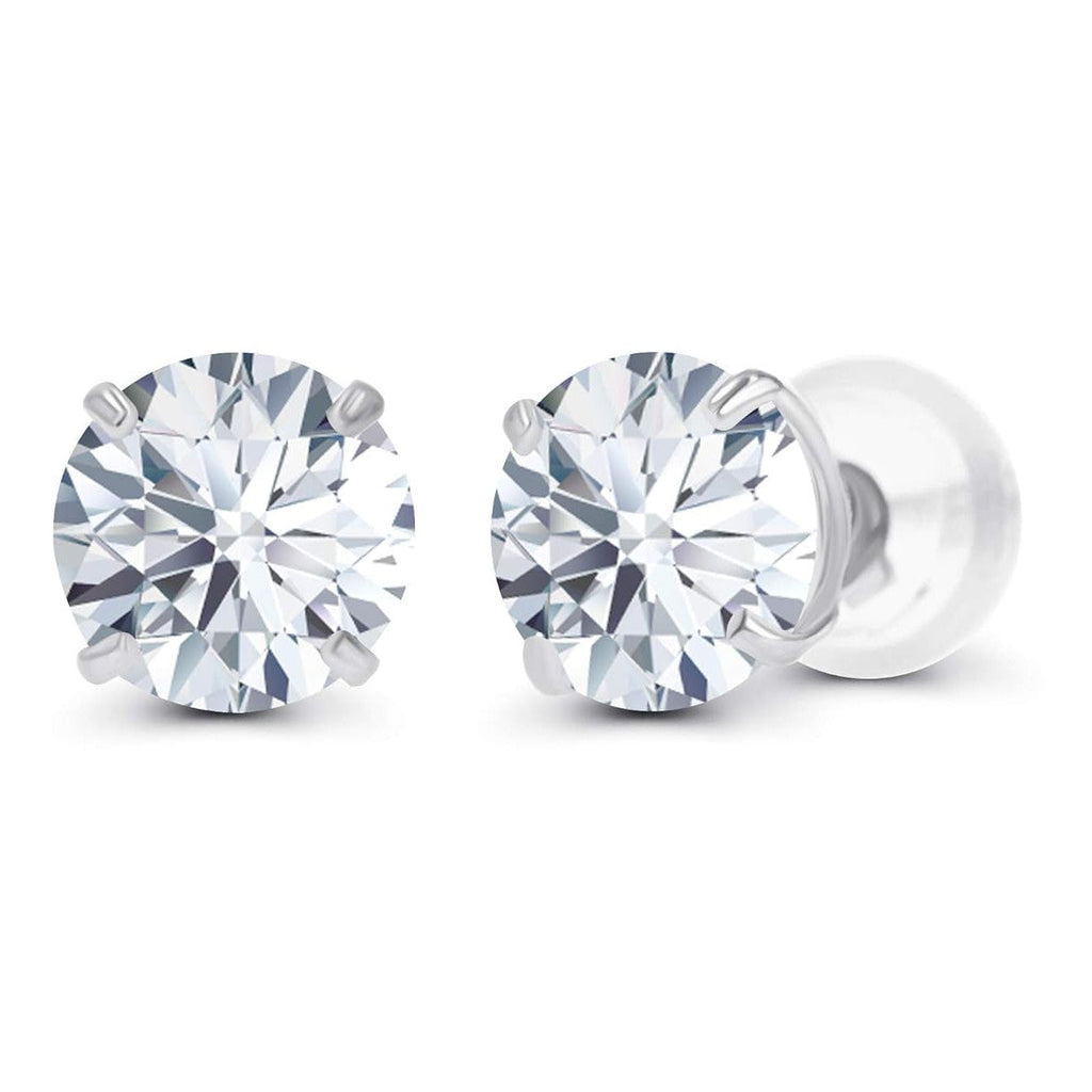 0.50 CTW Lab Grown Diamond Stud Earrings in 14K White or Yellow Gold – G VS